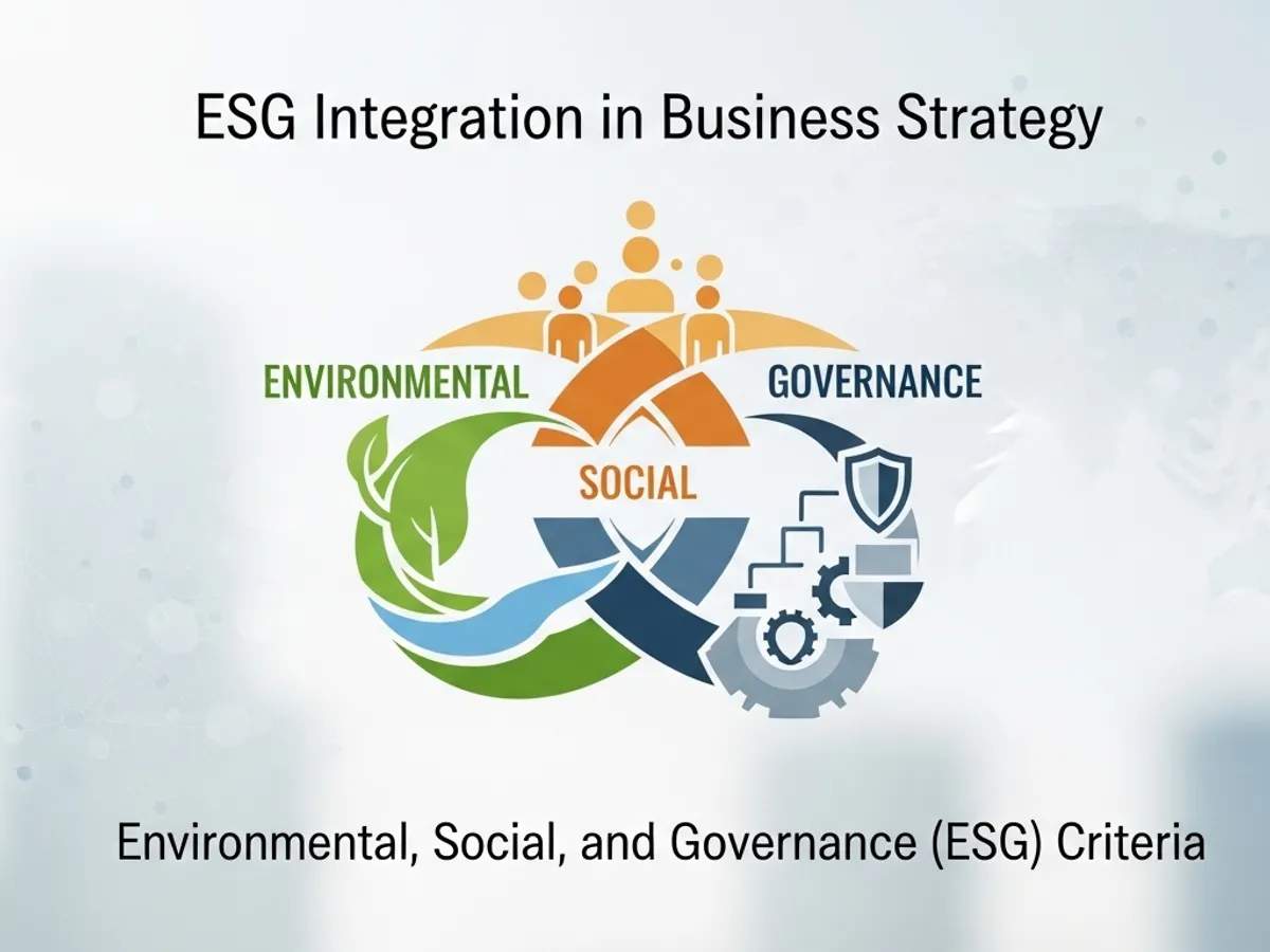 ESG integration in business strategy, highlighting the Environmental, Social, and Governance criteria necessary for sustainable business practices and long-term value creation.