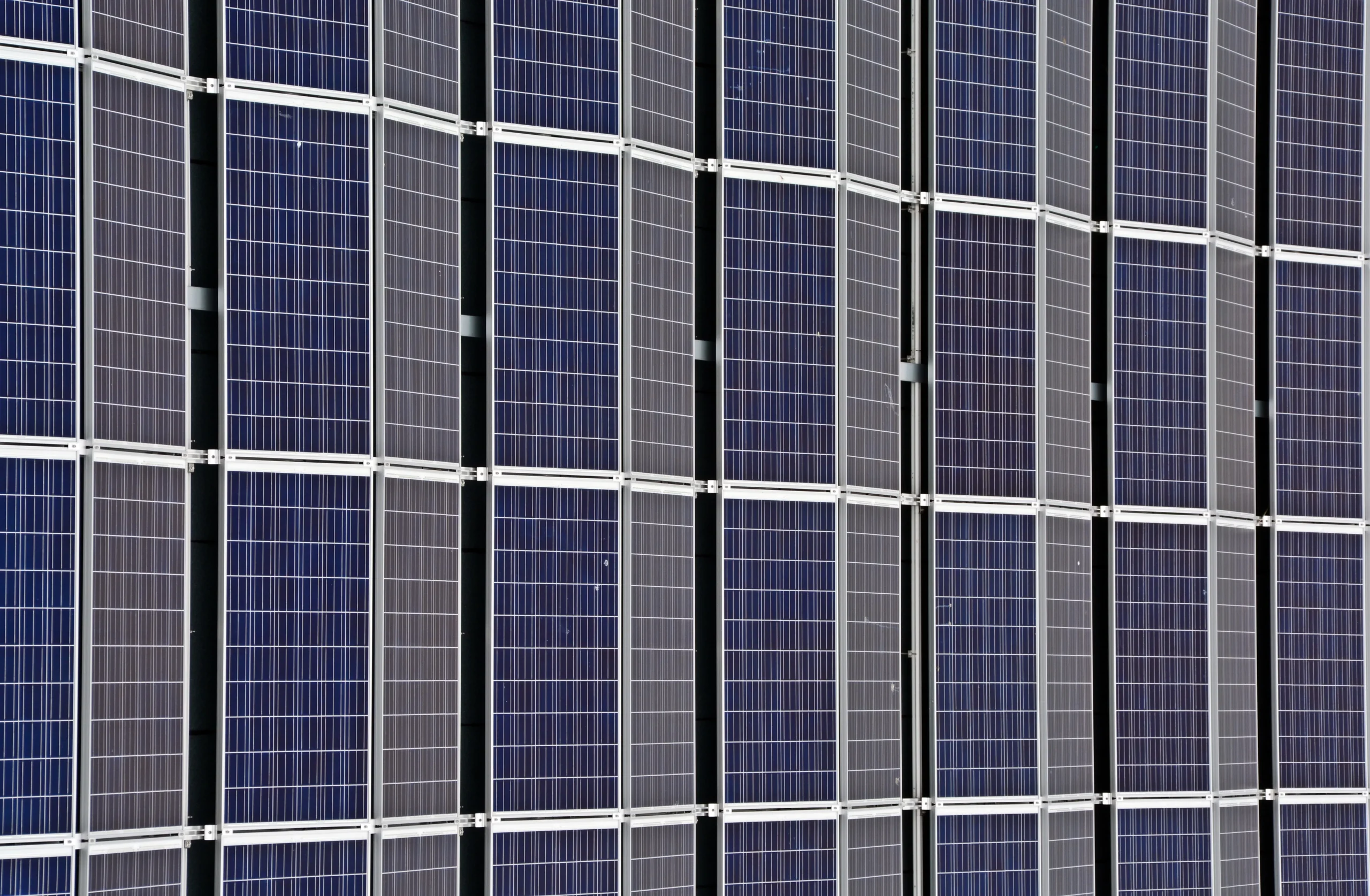 A detailed view of solar panels, which are relevant to environmental aspects of ESG, highlighting sustainable practices and the potential for ESG training on renewable energy investments and ESG reporting.
